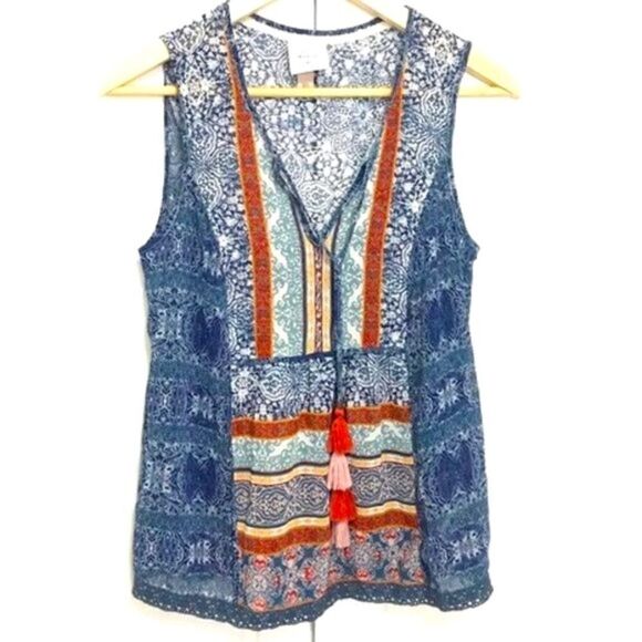 Knox Rose Sleeveless Gauzy Boho Blouse - XS - Picture 1 of 7